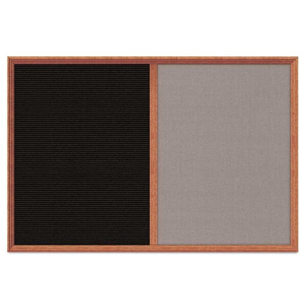 Enclosed Corkboard, 1 Door, 48"x36", 4" Fra, UV3423-BLACK-RUBBER